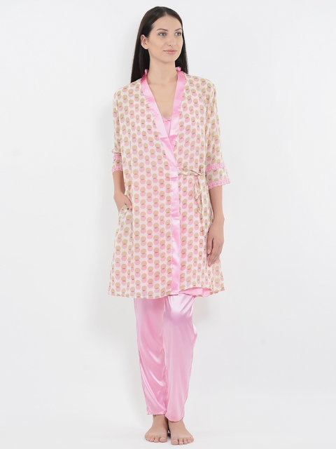 

Sweet Dreams Women Pink & Off White Night suit
