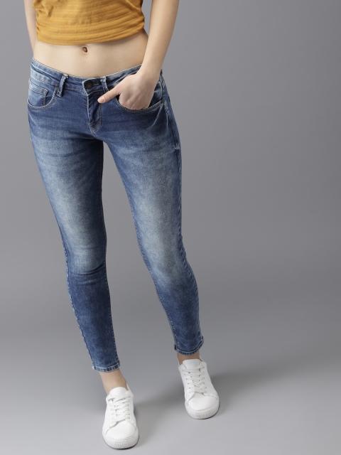 

HERE&NOW Women Blue Skinny Fit Mid-Rise Clean Look Stretchable Jeans
