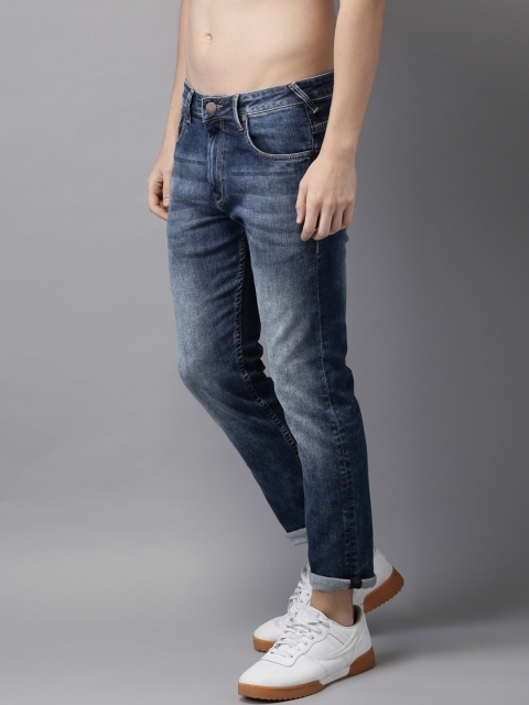 

HERE&NOW Men Blue Ankle Slim Tapered Fit Mid-Rise Clean Look Stretchable Jeans