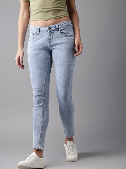 

HERE&NOW Women Blue Skinny Fit Mid-Rise Clean Look Stretchable Jeans
