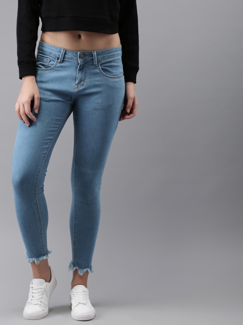 

HERE&NOW Women Blue Skinny Fit Mid-Rise Clean Look Stretchable Jeans