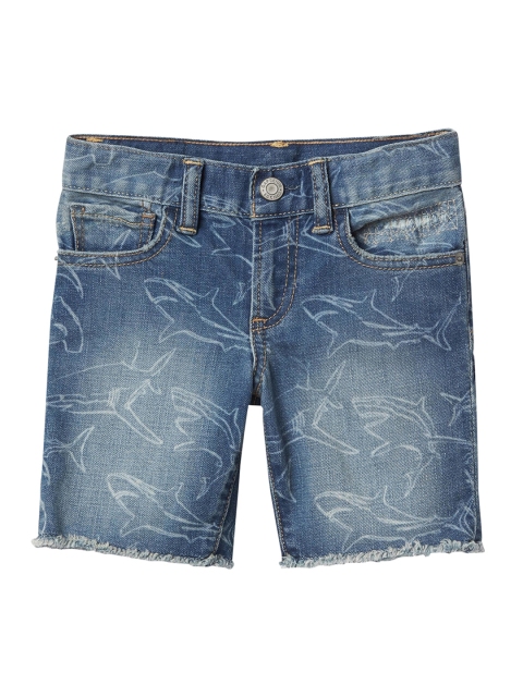 

GAP Toddler Boy Blue Stretch Shark Denim Shorts