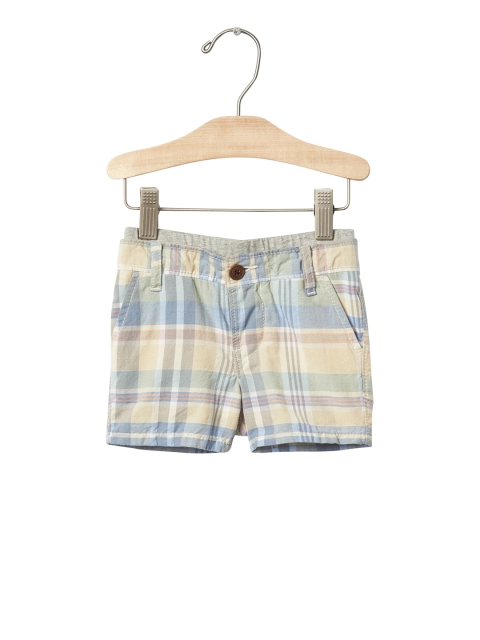 

GAP Baby Plaid Pull On Shorts, Blue