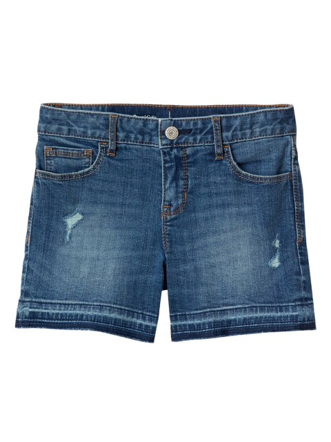 

GAP Girls 1969 Distressed High Stretch Midi Shorts, Blue