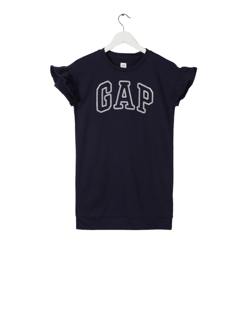 

GAP Navy Blue Girls Brand Logo T-Shirt Dress