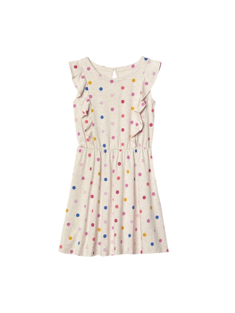 

GAP Girls Beige Print Ruffle Keyhole Dress