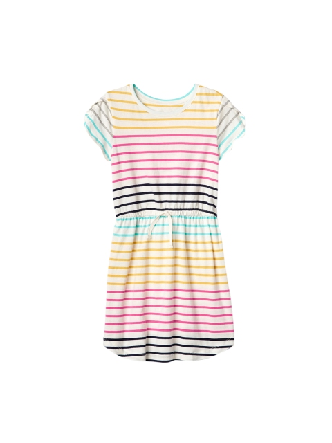 

GAP Girls Multicoloured Print Cinched-Waist Jersey Dress, Multi