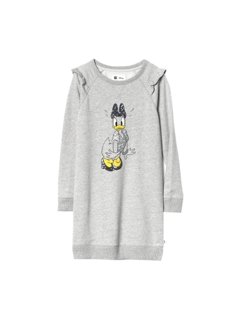 

GAP Girls Grey Disney Sequin Graphic Ruffle Sweatshirt Dress