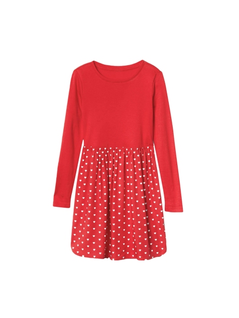 

GAP Girls Red Mini Heart Mix Fabric Dress