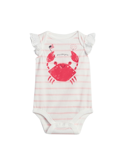 

GAP White Girls Graphic Flutter Bodysuit, Pink