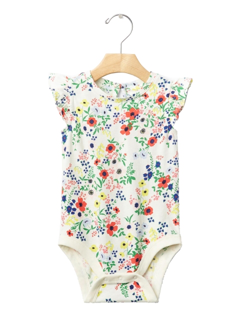 

GAP Girls White Floral Flutter Bodysuit