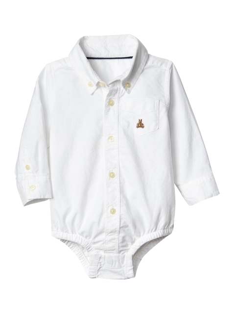 

GAP Boys White Oxford Button Up Bodysuit