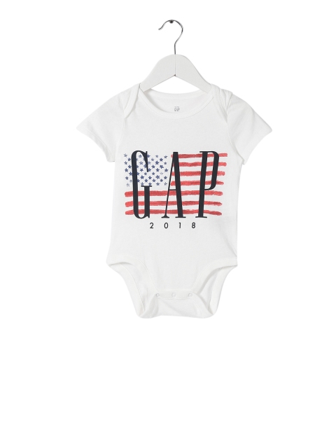 

GAP Girls White Short Sleeve Printed Bodysuit