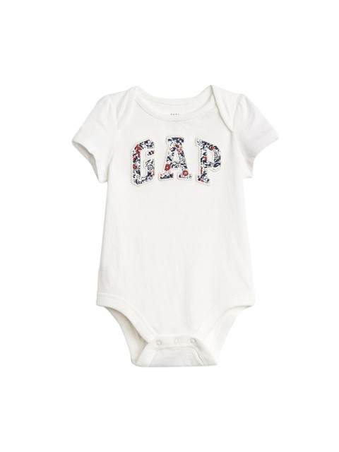 

GAP White Girls Floral Logo Bodysuit
