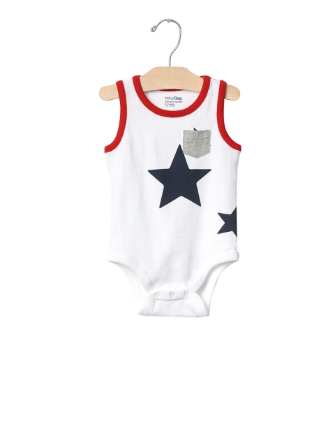 

GAP Boys Americana Star Tank Bodysuit, White