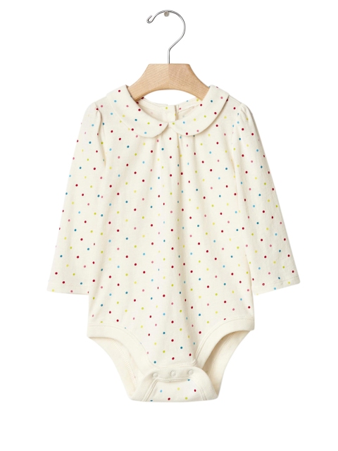 

GAP Girls Off White Bright Dots Collared Bodysuit