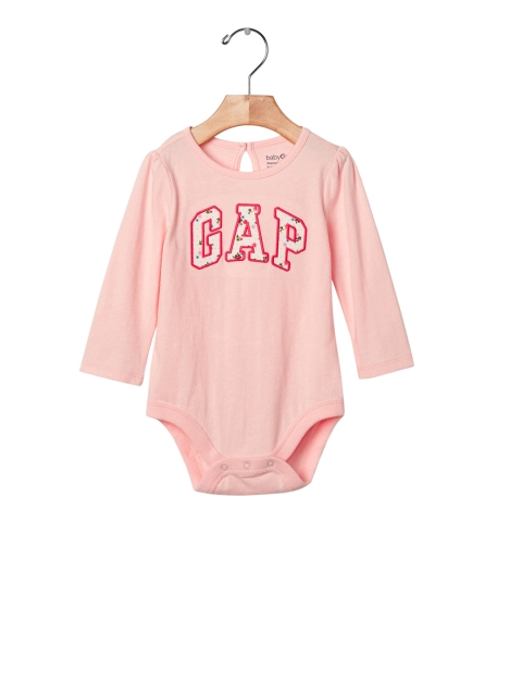 

GAP Girls Pink Logo Long Sleeve Bodysuit