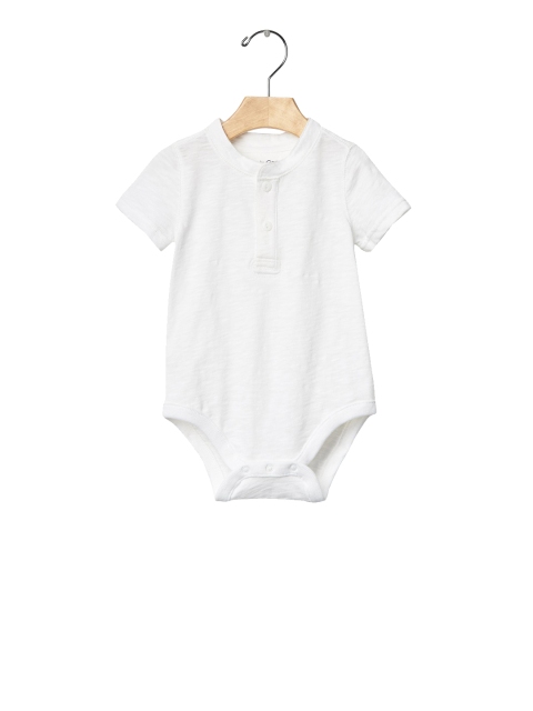 

GAP Boys Henley Bodysuit, White