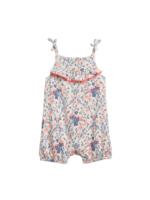 

GAP Multicoloured Girls Floral Ruffle Shorty Bodysuit, Off white