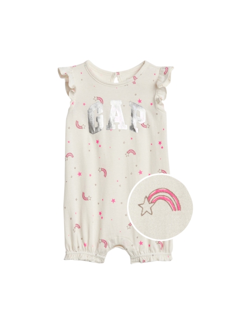 

GAP Girls Off-White Rainbow Logo Shorty Rompers