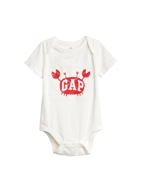 

GAP Girls White Logo Crab Bodysuit