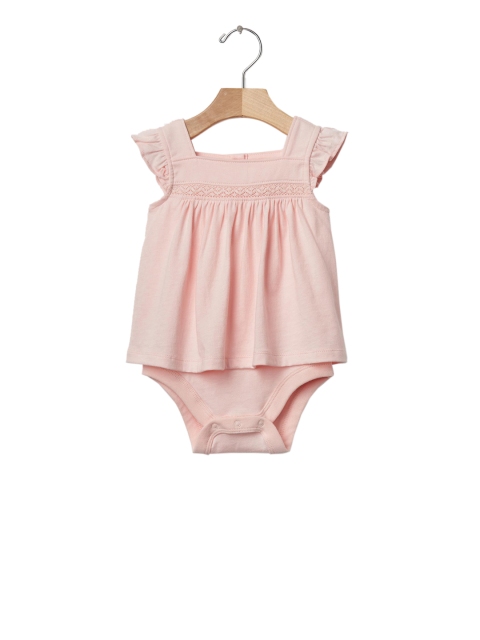 

GAP Pink Girls Lace-Trim Flutter Body Double