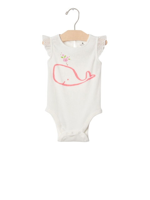 

GAP White Girls Floral Whale Flutter Bodysuit