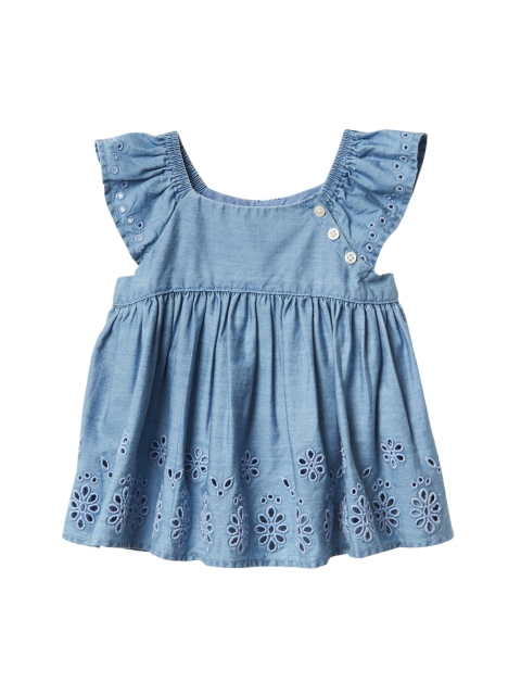 

GAP Girls Blue Eyelet Chambray Flutter Top
