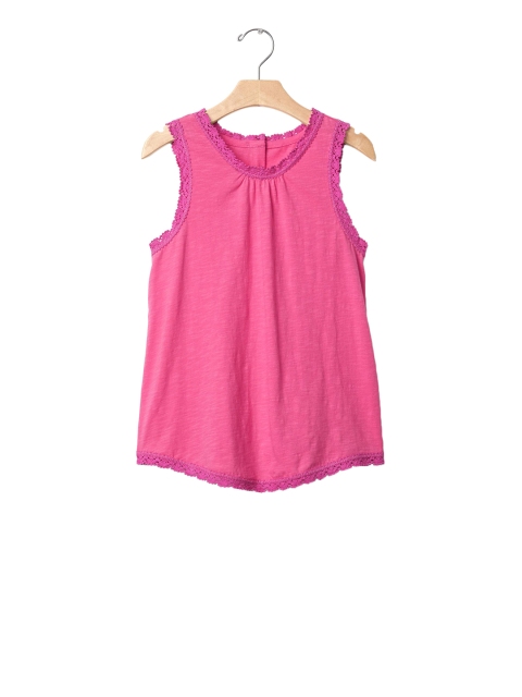 

GAP Girls Pink Crochet Trim Pure Cotton Top