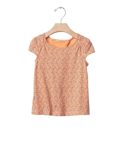 

GAP Girls Orange Printed Tulip-Back Top