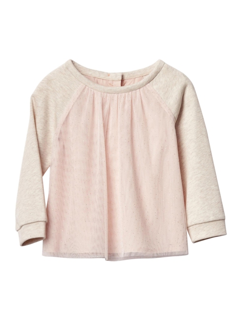 

GAP Girls Pink Solid Shimmer Star Tulle Top