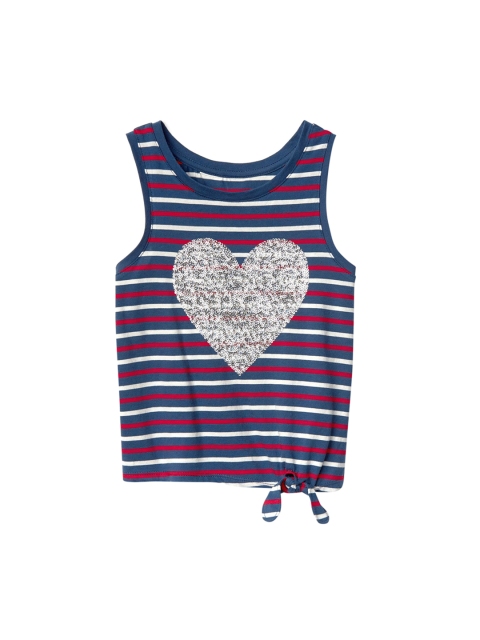 

GAP Girls Blue & Red Americana Sequin Side Tie Top