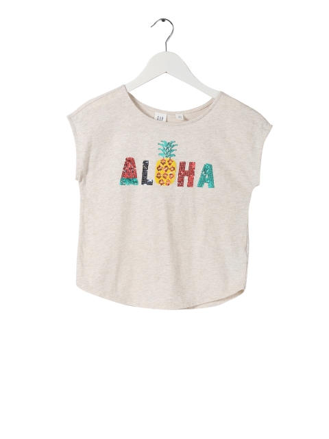 

GAP Girls Beige Sequin Embellished Knit Top
