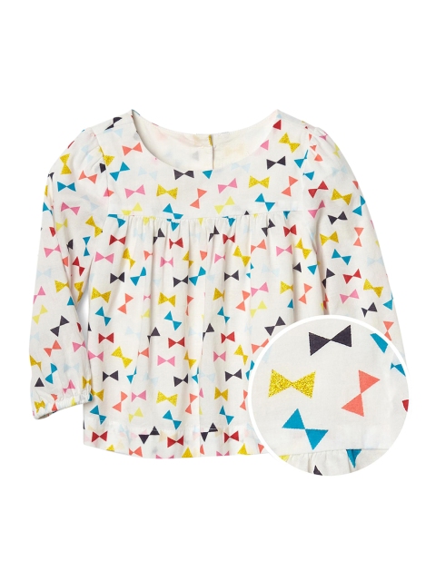 

GAP Girls White Bright Bow Shirred Top