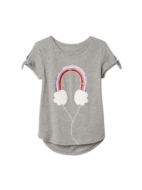

GAP Girls Grey Embellished Knot Sleeve Top