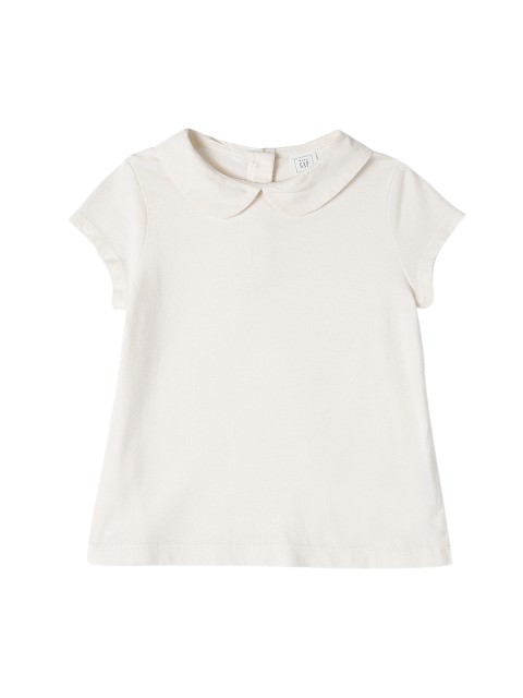 

GAP Girls White Solid Peter Pan Collar Knit Top