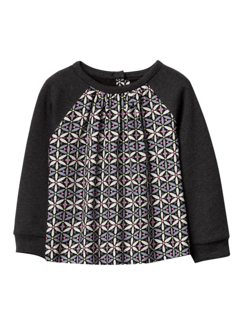 

GAP Girls Multicoloured Geo Floral Raglan Pure Cotton Top, Multi