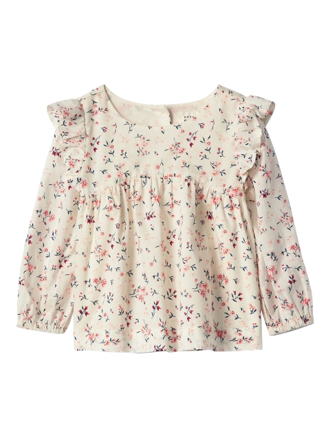 

GAP Girls Cream-Coloured Floral Ruffle Top