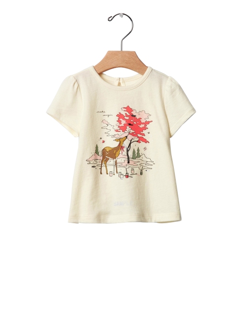 

GAP Girls Off White Graphic Keyhole Top
