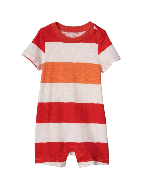 

GAP Baby White & Red Stripe Slub Shortie One Piece