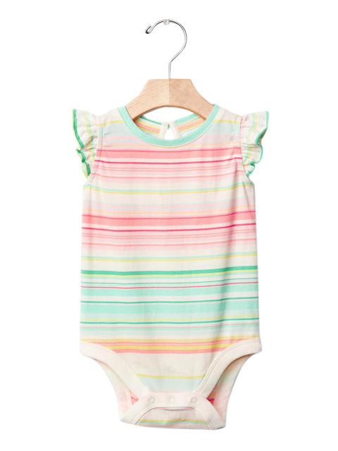 

GAP Baby Multicoloured Printed Flutter Bodysuit, Multi