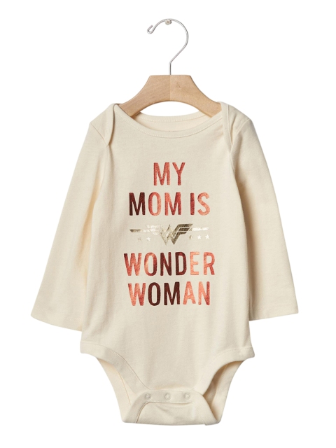 

GAP Baby Girl Cream Junk Food 153 Embellished Superhero Bodysuit
