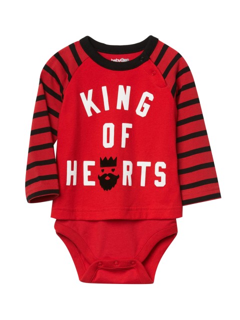 

GAP Baby Boy Heart Graphic Baseball Body Double, Red