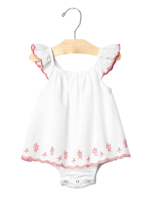 

GAP Baby Eyelet Ruffle Body Double, White