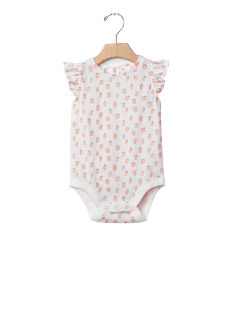 

GAP Baby White Printed Flutter Bodysuit