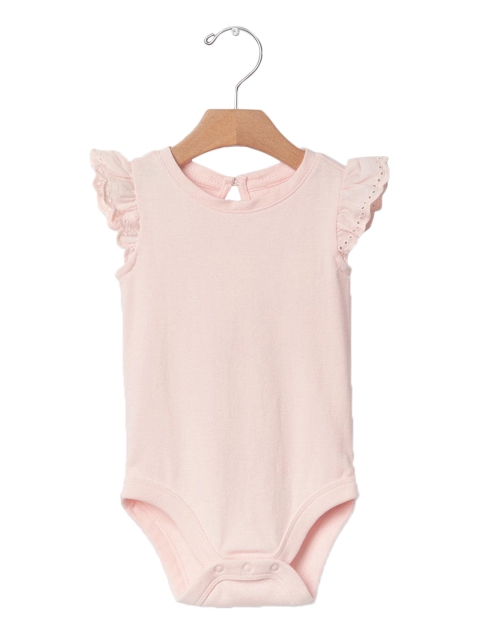 

GAP Baby Eyelet-Sleeve Bodysuit, Pink