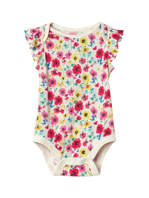

GAP Baby Floral Flutter Bodysuit, Multi