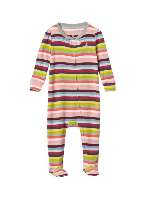 

GAP Multicoloured Baby Bright Stripe Footed Zip One Piece, Multi