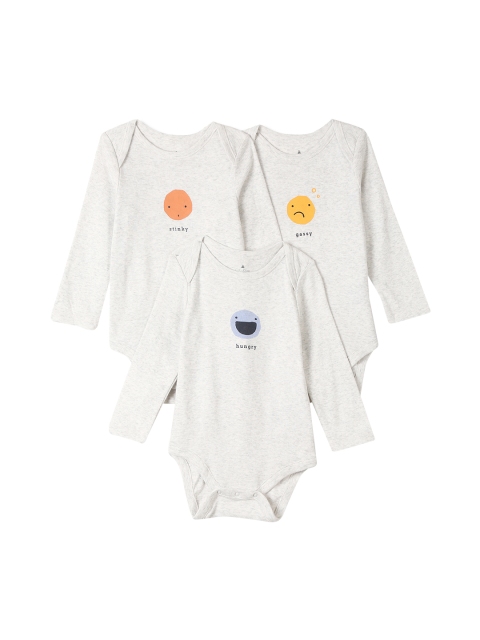 

GAP Baby Emoji Bodysuit (3-Pack), Grey