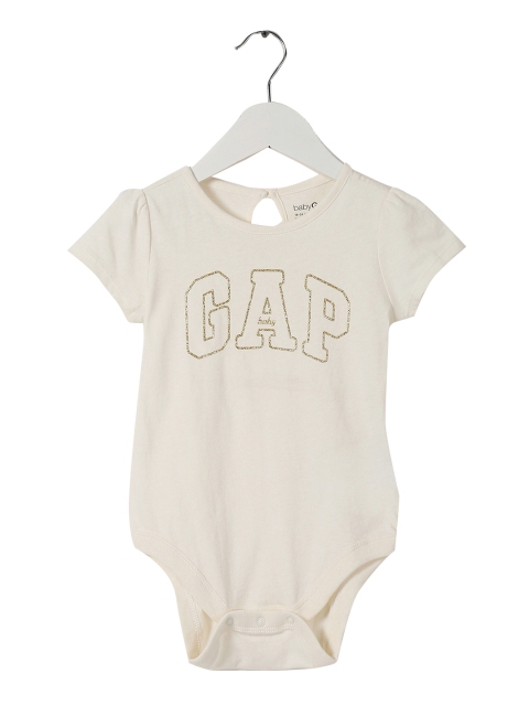 

GAP Baby White Short Sleeve Printed Bodysuit